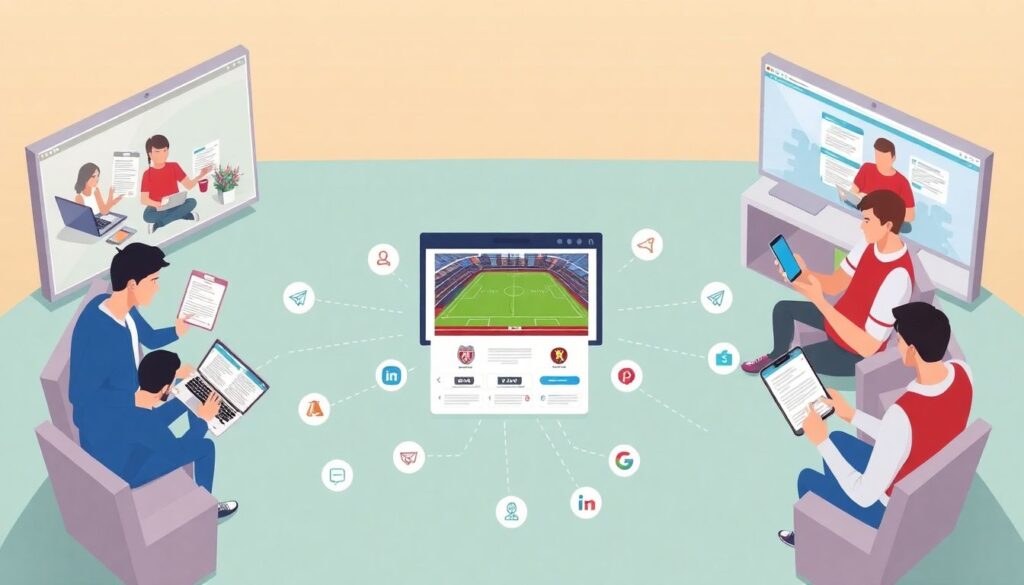 Какие площадки лучше подходят под текстовые обновления матча - иллюстрация