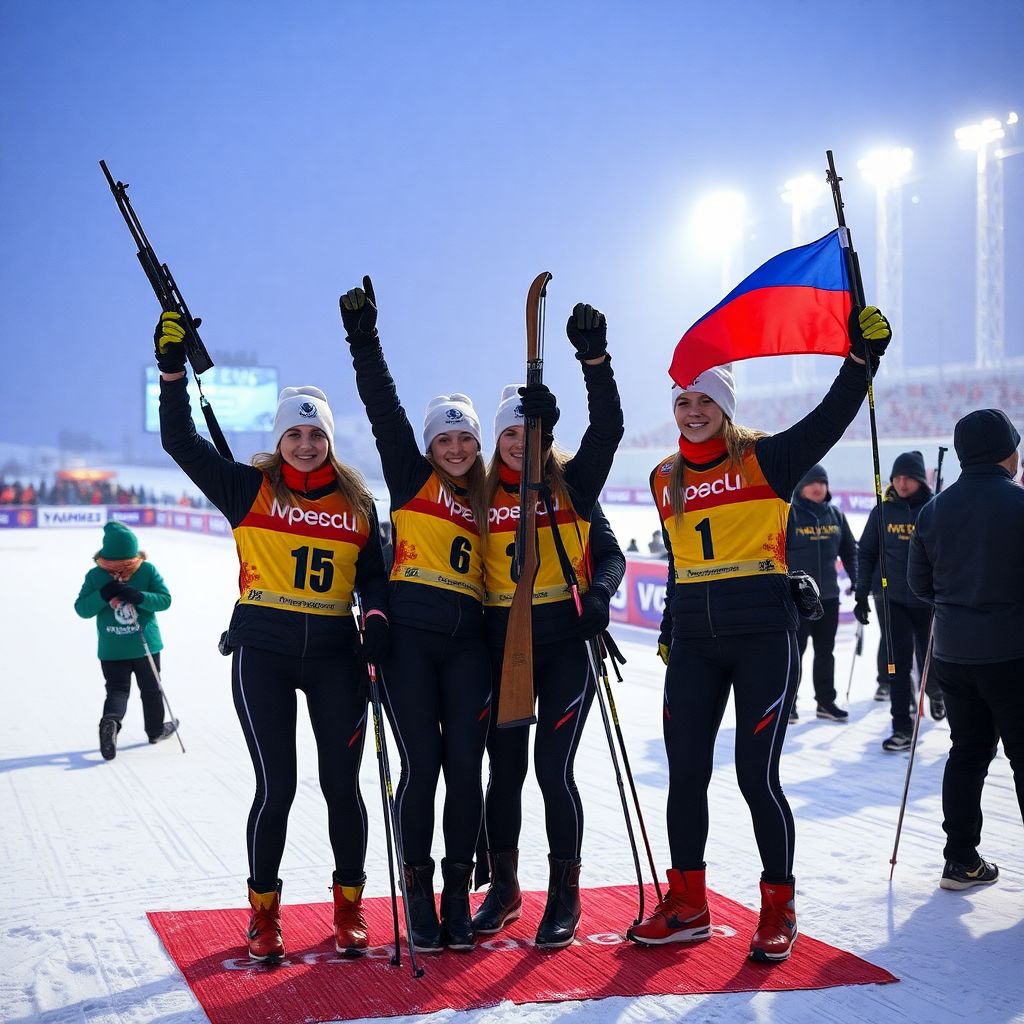 Женская эстафета ЧР по биатлону в Тюмени: триумф Свердловской области